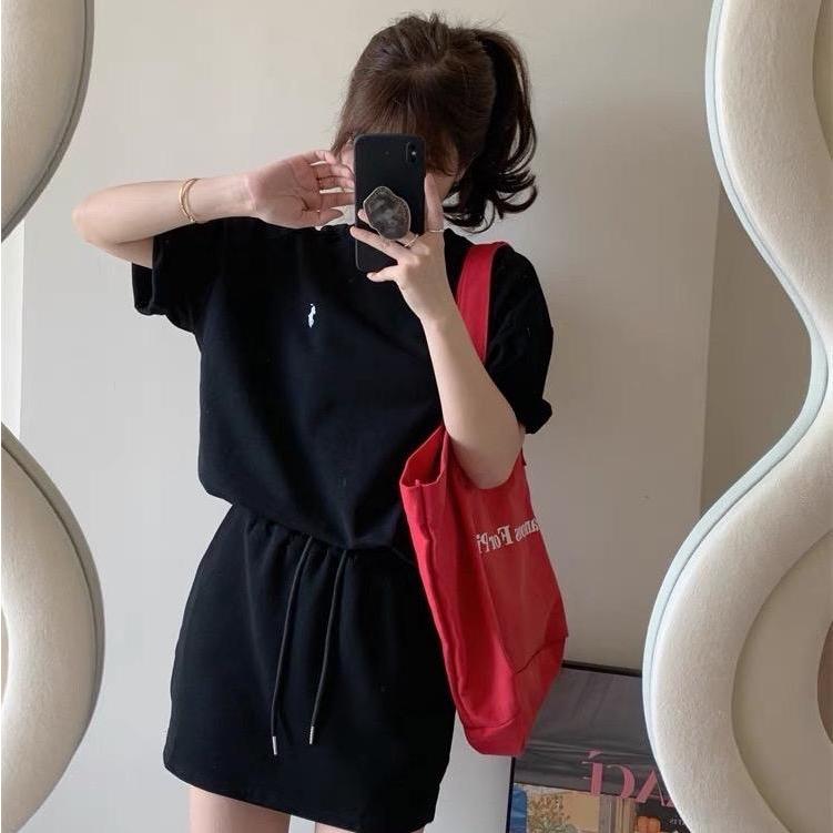 ชุดเซ็ตเสื้อยืดแขนสั้น+กระโปรงสั้น329
