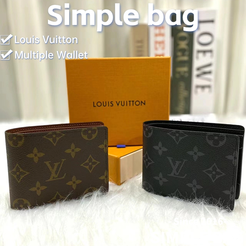 🍑หลุยส์วิตตอง Louis Vuitton Multiple Wallet LV กระเป๋าสตางค์