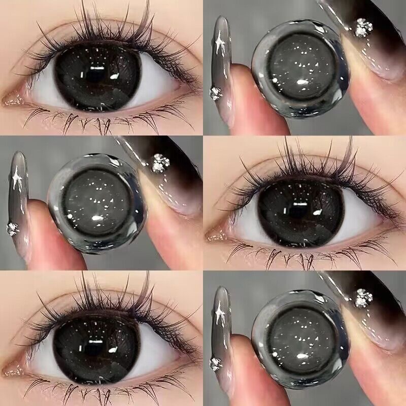 【ซื้อ2คู่แถมยาหยอดตา】Midroo🍭คอนแทคเลนส์สี Black คอนแทคเลนส์บิ๊กอายคอนแทก 1คู่🌷14.2mm รูปที่ 4