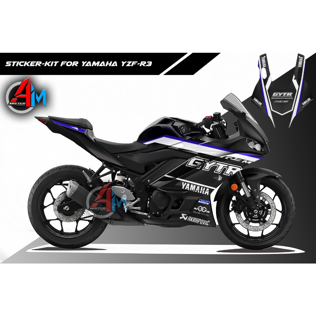 (เลือกสีด้านใน) [เกรด Basic] ชุดสติ๊กเกอร์ Yamaha YZF-R3 2021 (GYTR)