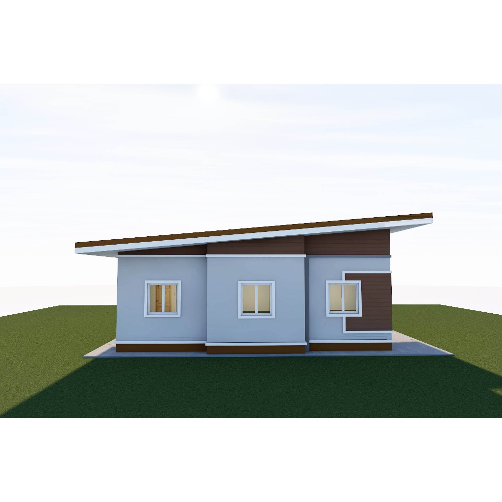 แบบบ้านทรงโมเดิร์น 3 ห้องนอน 2 ห้องน้ำ (M03-3)