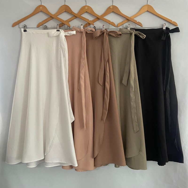 basic color | กระโปรงผูกข้างสีพื้น