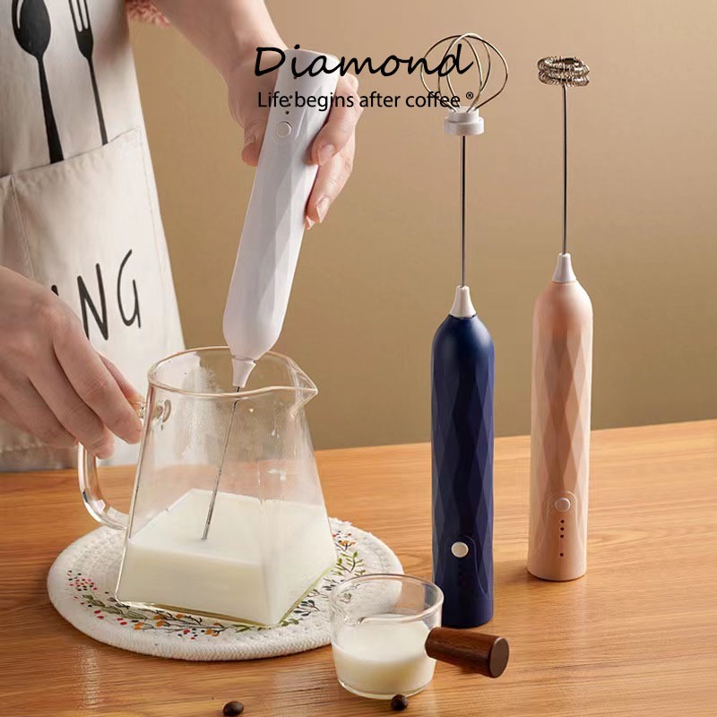 ❤ Diamond Coffee เครื่องตีฟองนมไฟฟ้า แบบชาร์จ usb 1200mAh มีให้เลือก3สี ที่ตีฟองนม อุปกรณ์ชงกาแฟ