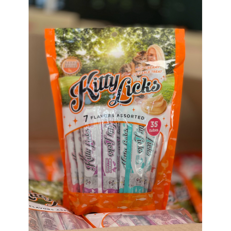 Kitty Licks Mix💚2027💚ขนมแมวเลีย 7รสในถุงเดียว• แพค35ชิ้น