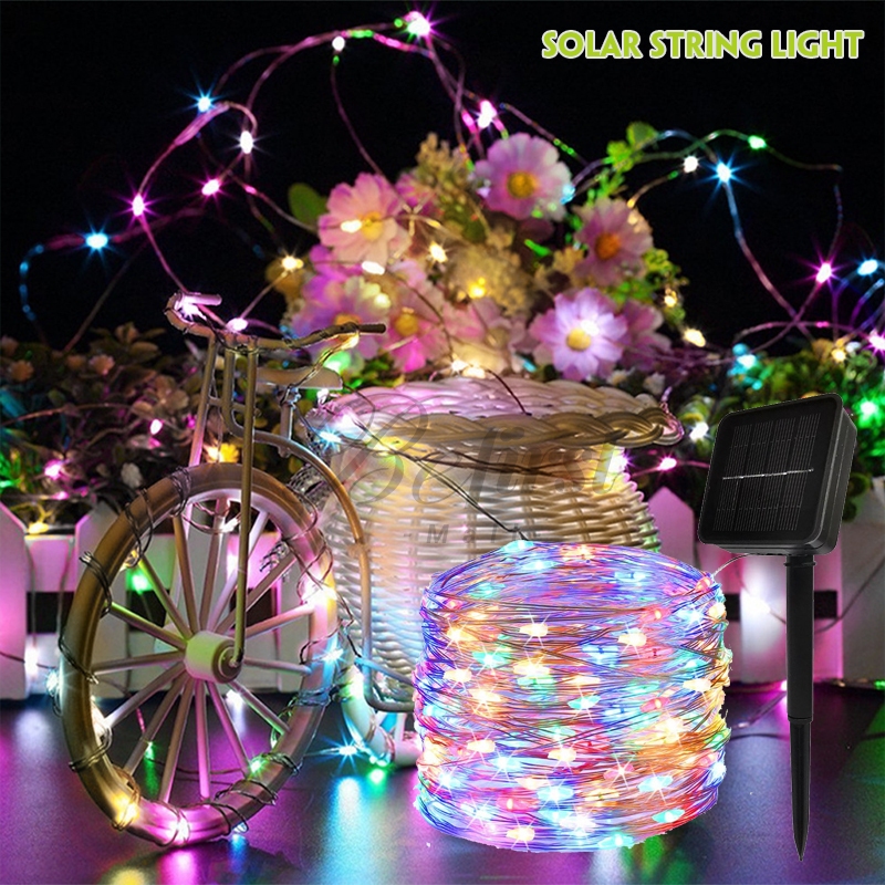 ไฟโซล่าเซลล์ สายไฟหิ่งห้อย LED พลังงานแสงอาทิตย์ กันน้ํา 17 เมตร สําหรับตกแต่งคริสต์มาส ปีใหม่ 8-12Hours ไฟกระพริบ J379
