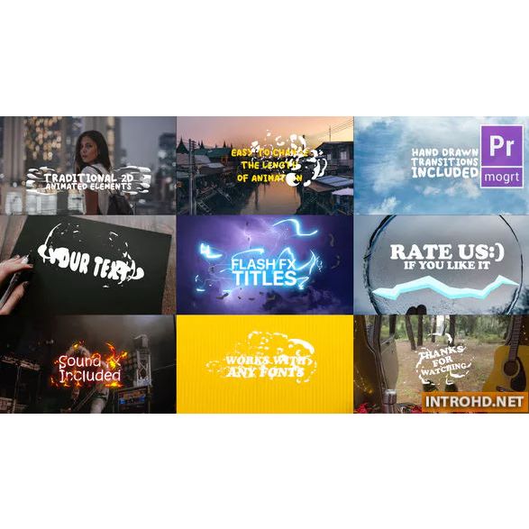 Cartoon Lyric Titles - Premiere Pro MOGRT