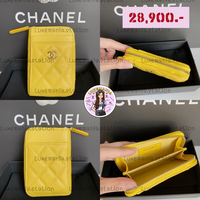 👜: New!! Chanel Zippy Card Holder Yellow Caviar GHW ‼️ก่อนกดสั่งรบกวนทักมาเช็คสต๊อคก่อนนะคะ‼️