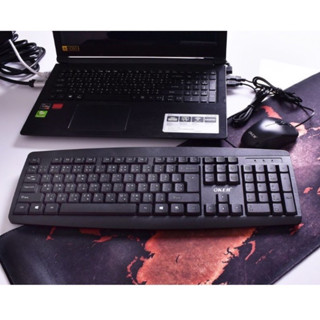 OKER keybord+mouse แบบมีสายokerชุดคีย์บอร์ดและเมาส์สีดำ รุ่น…