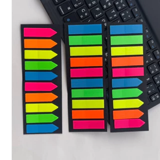 Index sticky notes อินเด็กซ์ สติ๊กเกอร์แบบพลาสติก 10 สี มีกาวด้านหลัง เน้นข้อความ