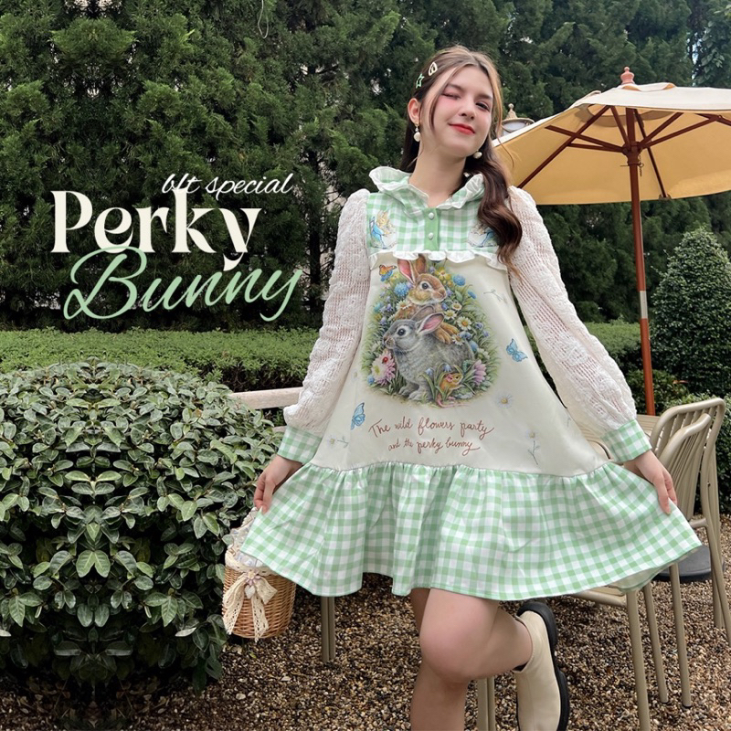 💎พร้อมส่ง💎BLT👗เดรสสีเขียว Perky Bunny : Dress