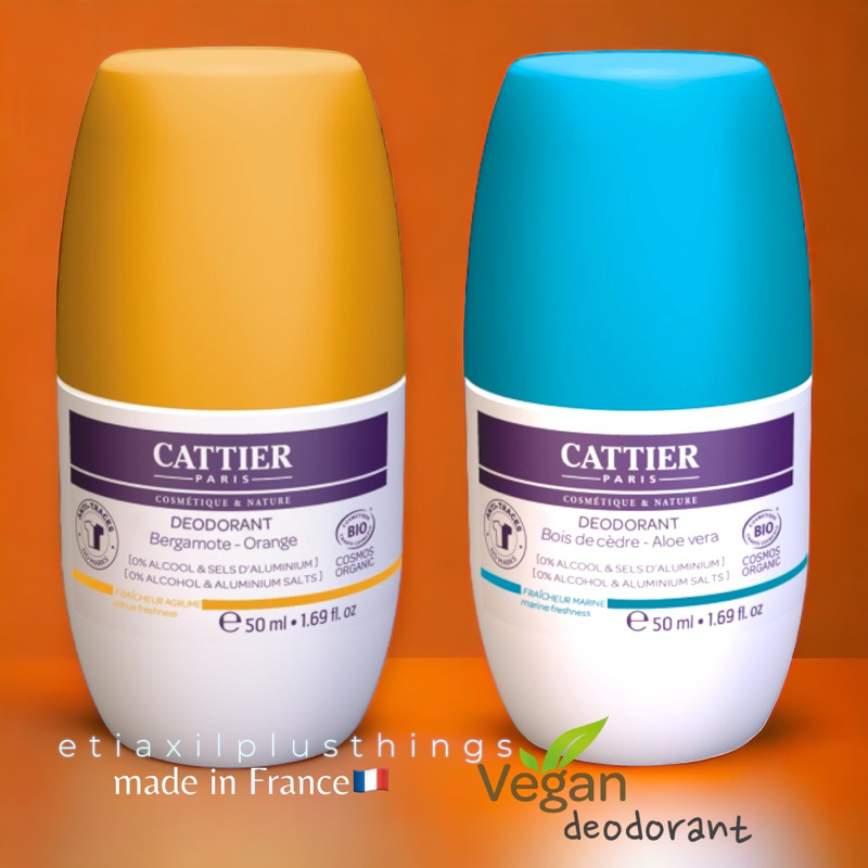 Cattier P A R I S Bio Deodorant Roll on โรลออนกลางวัน ระงับกลิ่นกาย