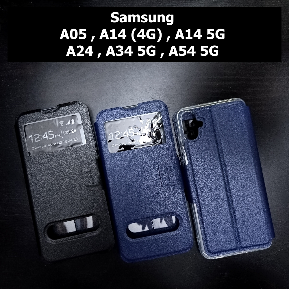 เคส Samsung A05 , A14 (4G) , A14 5G , A24 , A34 5G , A54 5G - เคสฝาพับ ซัมซุง โชว์เบอร์ ตั้งได้