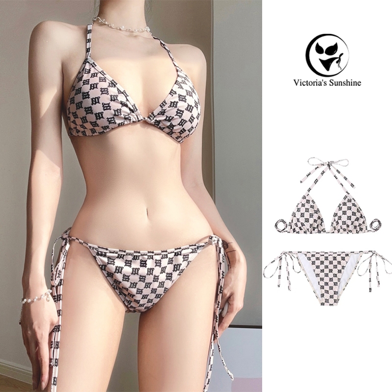 ชุดว่ายน้ํา live vintage bikini บิกินี่ ทูพีช เซ็กซี่ ผูกคอ สายรัดปรับระดับได้#0211