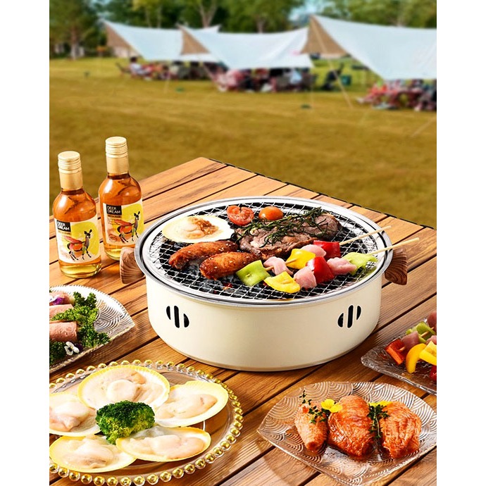 YFF เตาBBQ ใช้ถ่าน พร้อมตะแกรงปิ้งย่าง (ราคาต่อ1) เตาหมูกระทะ รุ่น K-1724