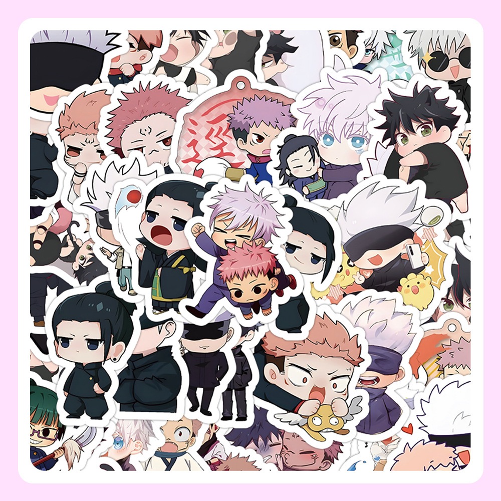 พร้อมส่ง Sale 咒術迴戰 60แผ่นม JAPAN ANIME หาเวทย์ผนึกมาร Jujutsu Kaisen พีวีซี กันน้ำ สติ๊กเกอร์ Cute cartoon