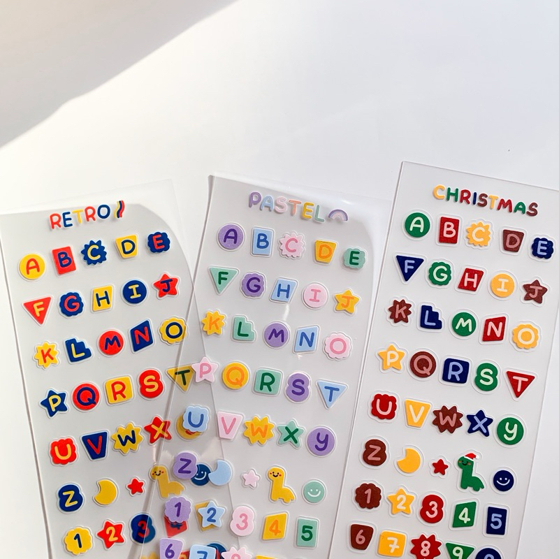 STICKER ⌗ น้องกระปุ้กกระปิ้ก ABC 🍟 pvc ใส 🎈 40 บาท/ 1 แผ่น ✨