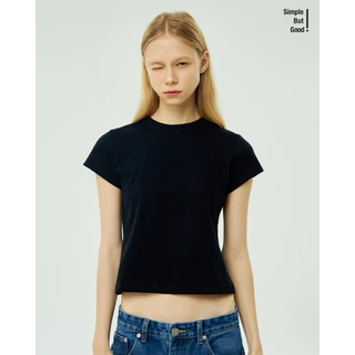 Baby tee รุ่นbasic เสื้อยืดเปล่า ทรงเบบี้ทีคอกลม โทนสีขาวดำ ผ้าcotton100% ทรงพอดีตัว