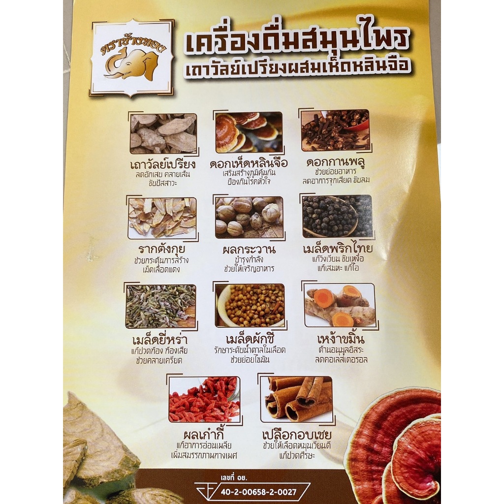 ของแท้ 100% 📌 ยกลัง 12ขวด สมุนไพรเถาวัลย์เปรียงผสมเห็ดหลินจือ ตราช้างทอง เส้นยืด เส้นตึง ปวดเข่า
