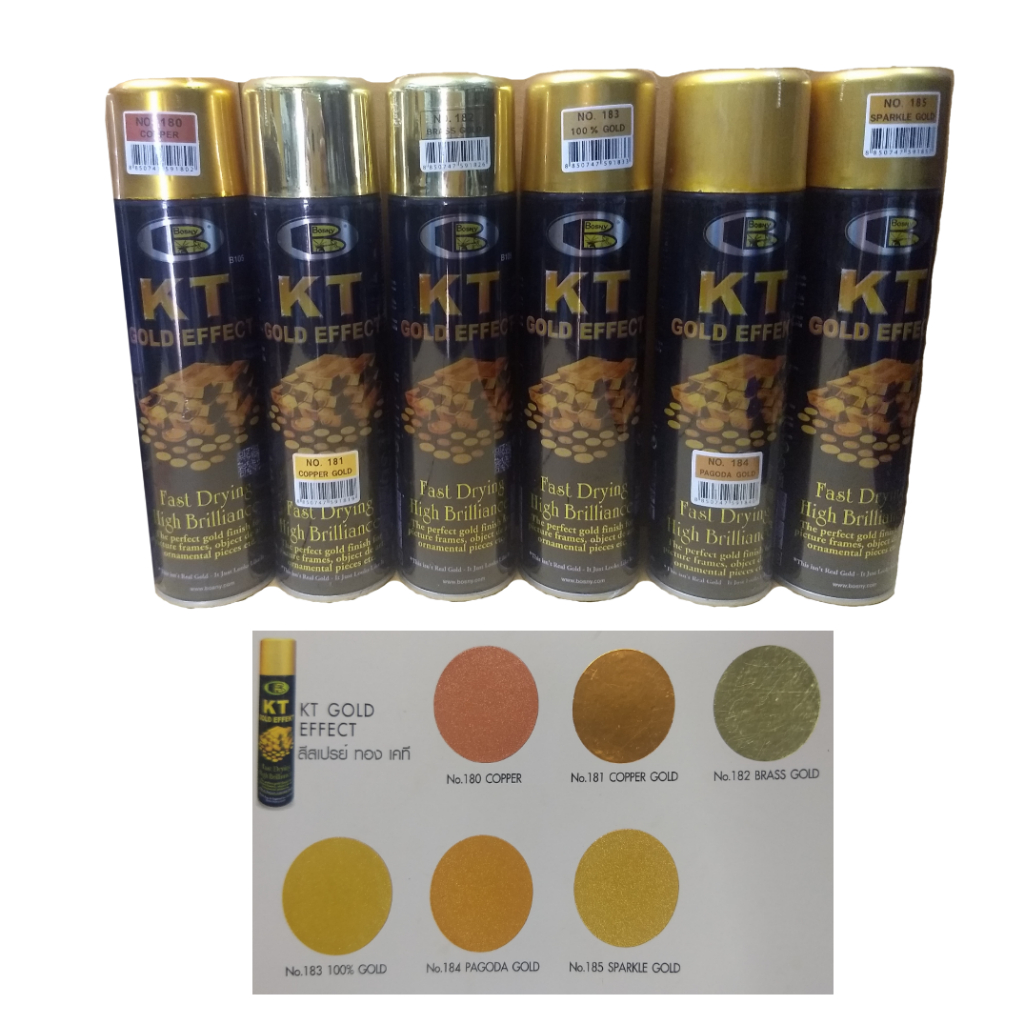 สีสเปรย์สีทอง BOSNY KT GOLD effect