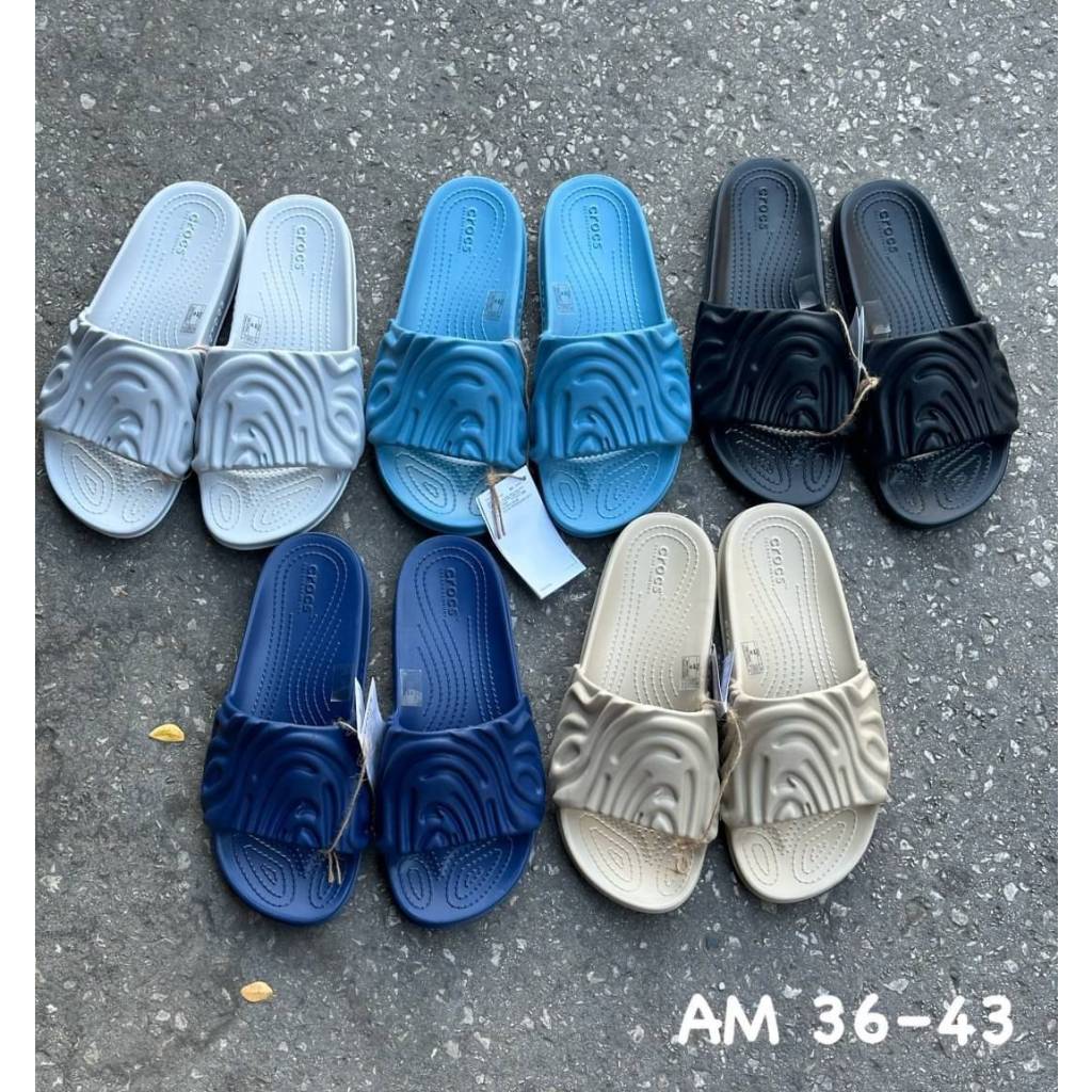 Crocs Pollex Slide รองเท้าแตะสวมสำร้บผู้หญิ่งและผู้ชาย เบาหนุมใส่สวยทันสม้ยมาก สินค้าพร้มส่งในไทย งานสวยตรงปก100%