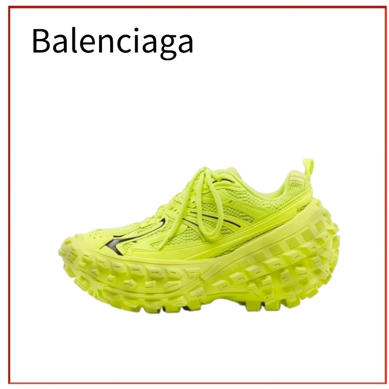 Balenciaga Balenciaga Defender พื้นหนารองเท้าพ่อต่ำดูดซับแรงกระแทกย้อนยุคผู้ชายสีเขียวเรืองแสงเวอร์ชั่นเก่า