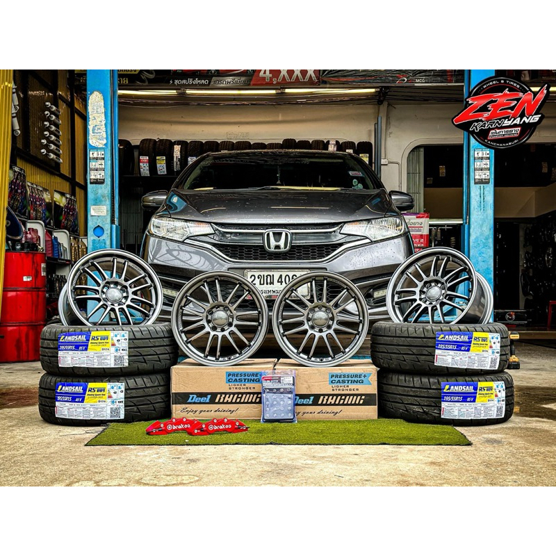 RE30 ขอบ15“ สีเทากัล งาน Dee1 พร้อมยาง 195/50R15 ,195/55R15 ปี24