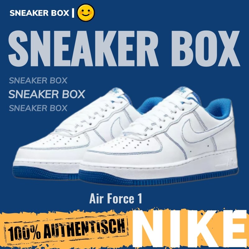 (ส่งฟรี) Nike Air Force 1’07"White/Midnight Blue" รองเท้าผ้าใบ รองเท้า nike CV1724-101