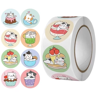 สติ๊กเกอร์ ขอบคุณ ขนาด2.5ซม.500ดวง กระดาษ ลายสัตว์,อีโมจิ Thankyou Sticker