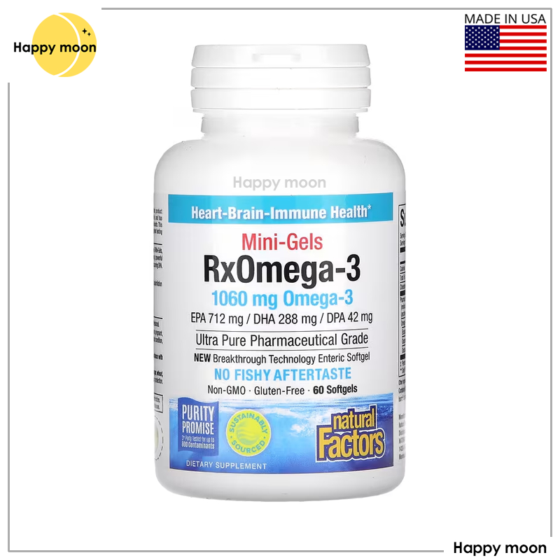 Natural Factors, Omega-3 Mini-Gels, 500 mg, 60 Enteripure Softgels, น้ำมันปลา เม็ดเล็ก