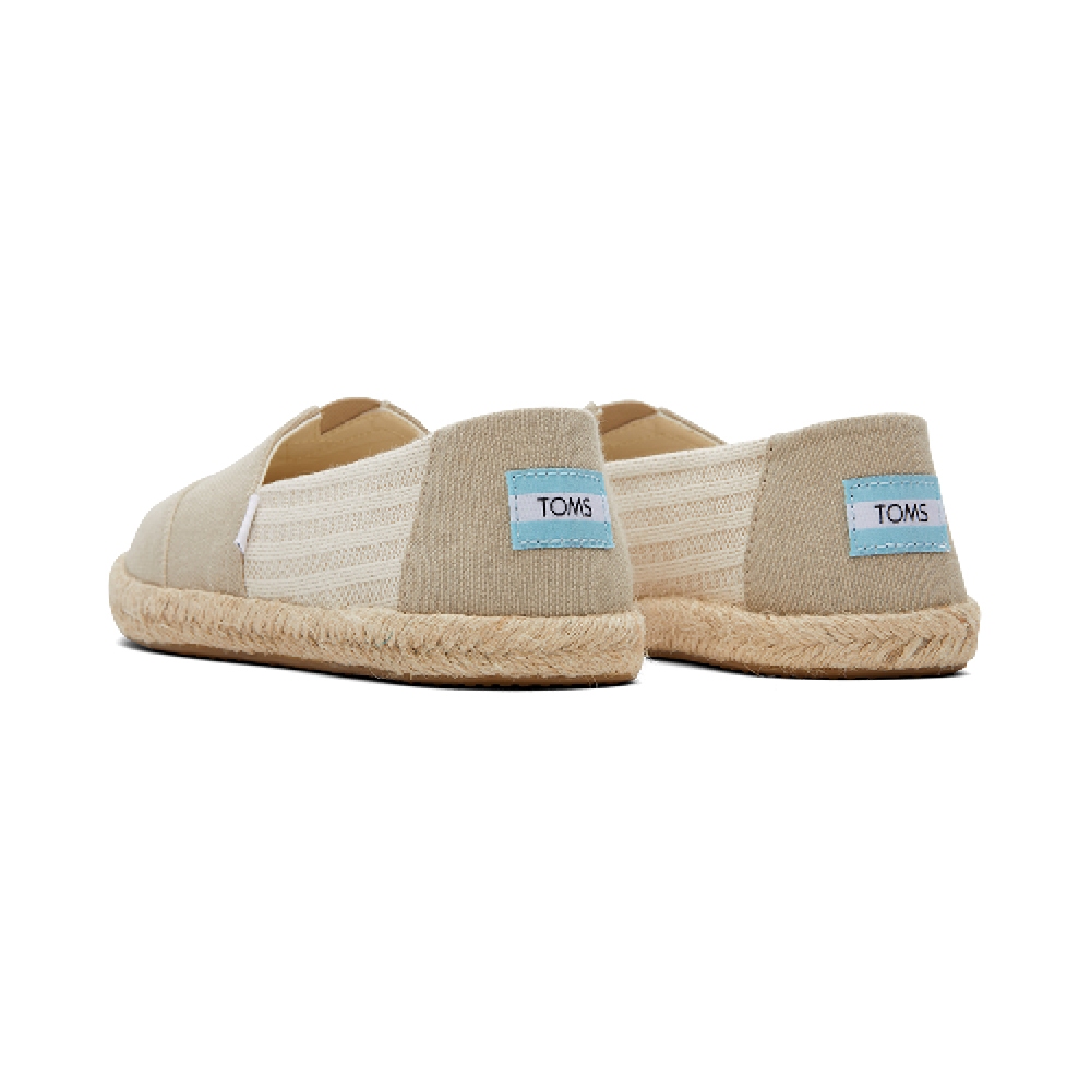 TOMS รองเท้าลำลองผู้หญิง สลิปออน รุ่น Alpargata Rope Oxford Tan Recycled Cotton University Stripes (CC) รองเท้าลิขสิทธิ์แท้