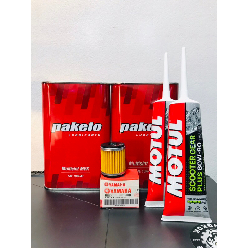 ชุดถ่ายของเหลว Xmax 300  Pakelo 10W-40, Motul น้ำมันเฟืองท้าย, YAMAHA กรองน้ำมันเครื่อง