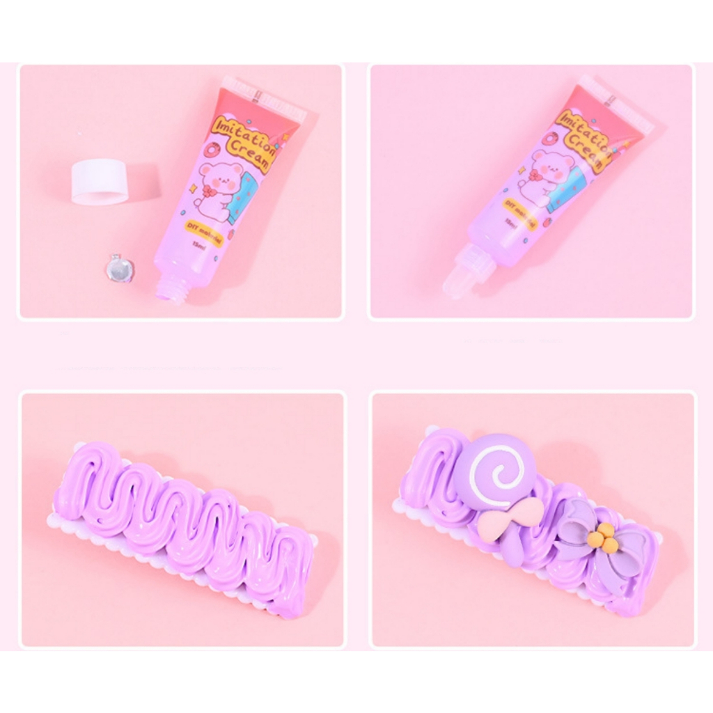 กาว วิปครีม ปลอม 15ml (แถมฟรี หัวบีบ)ตกแต่งเคสโทรศัพท์ วิปครีมปลอม กาวครีม