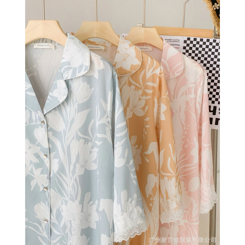 ชุดนอนผ้า Silk Satin พรีเมี่ยม แบรนด์ Diane Sally