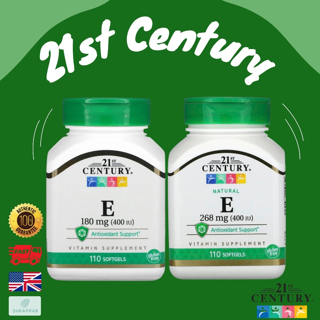 พร้อมส่ง 21st Century วิตามินอี Vitamin E 180 mg 268 mg (400 IU) 400IU