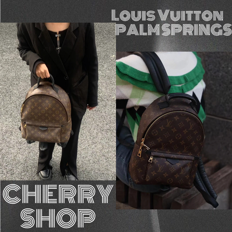 🍒หลุยส์วิตตอง Louis Vuitton PALM SPRINGS Backpack 🍒เป้/ผ้าใบเคลือบ/ดอกไม้เก่า series/ผู้หญิง/กระเป๋า