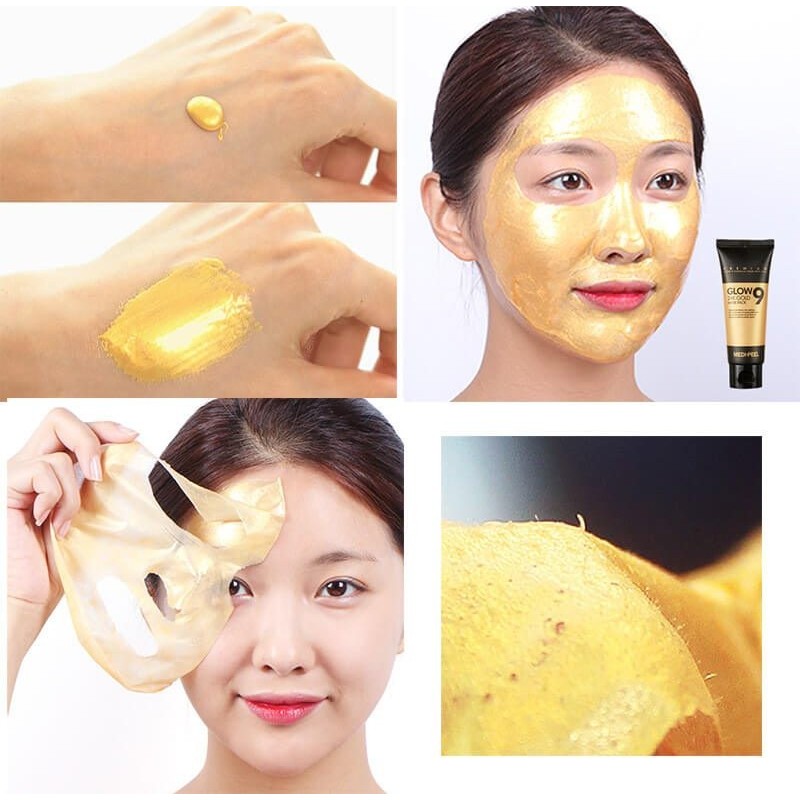 🔥 [SALE Exp: 2025.11] MEDI-PEEL Glow9 24K Gold Mask Pack 100ml มาส์กทองคำขจัดสิ่งสกปรก