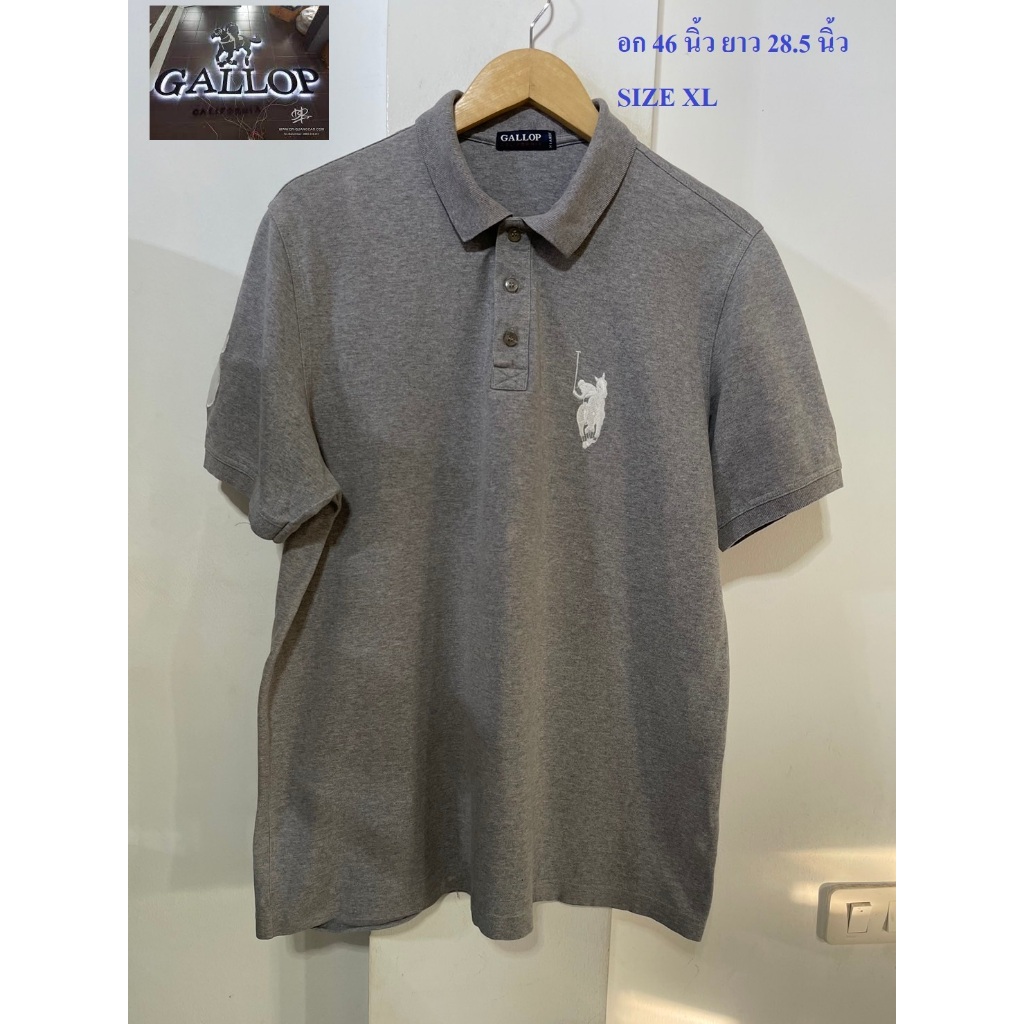 เสื้อโปโล GALLOP CALIFORNIA อก 46 นิ้ว ยาว 28.5 นิ้ว SIZE XL สภาพดี ไม่มีตำหนิ