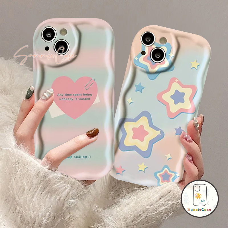 น่ารักดาวการ์ตูนรักหัวใจ Soft Tpu กรณีโทรศัพท์เข้ากันได้ iPhone 7Plus 15 11 12 13 14 Pro Max 15 8 7 Plus X XR XS Max SE