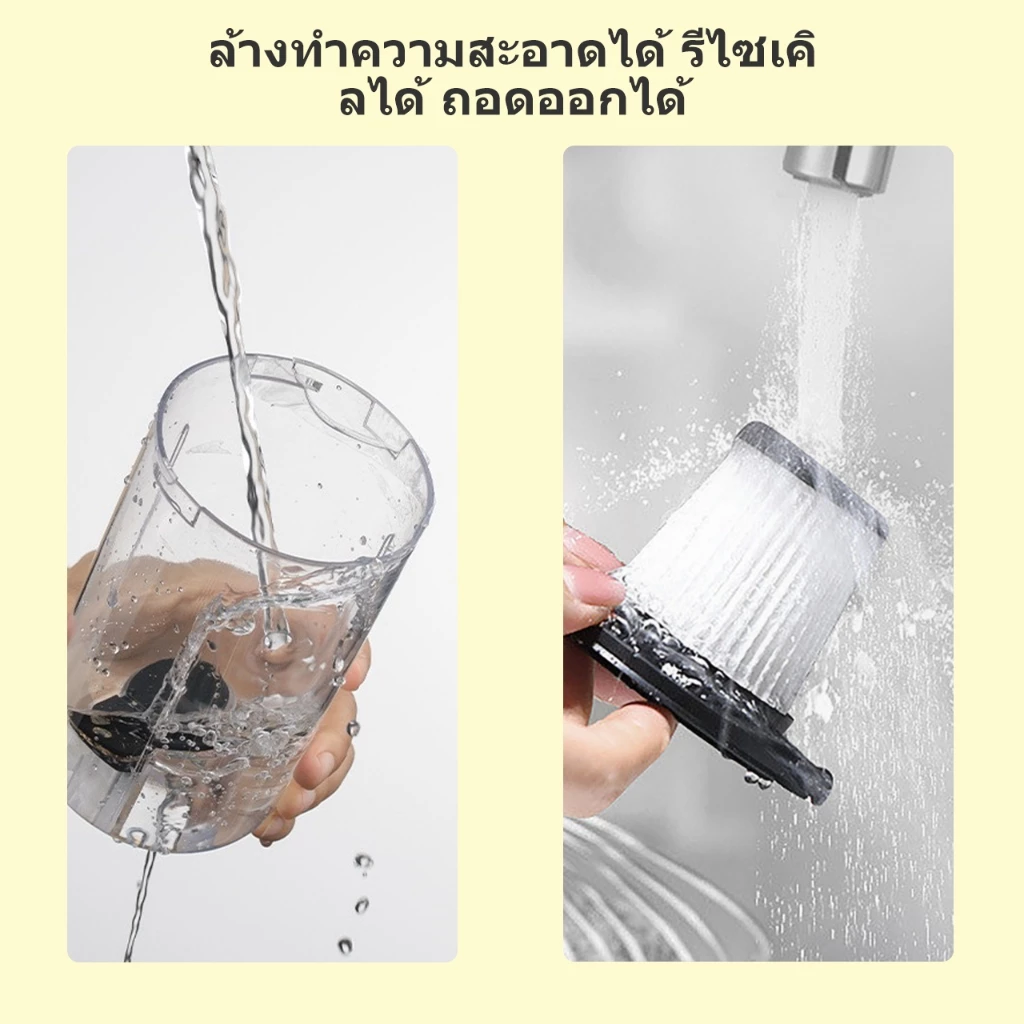 เครื่องดูดฝุ่นไร้สาย 5 ใน 1 แรงดูดสูง 18000Pa มัลติฟังกืชั่น เครื่องดูดฝุ่นมือถือ เครื่องดูดขนสัตว์ thumbnail 7
