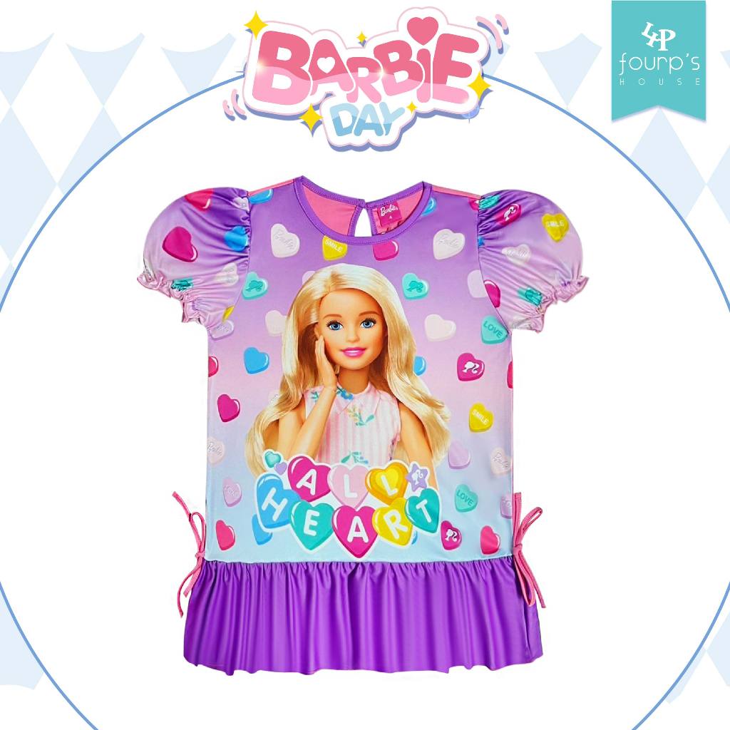 BARBIE : ELXZ1017 เดรสเด็กผู้หญิง ลิขสิทธิ์แท้