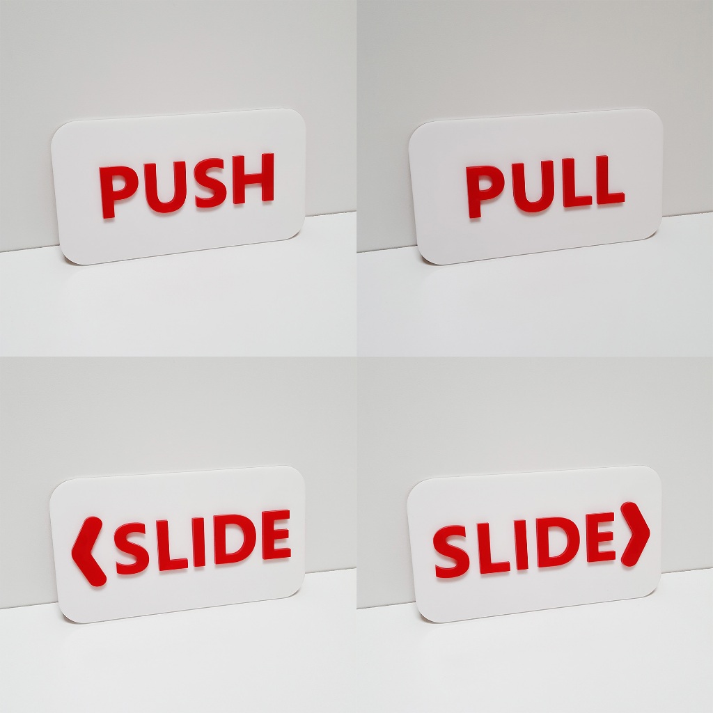 PUSH,PULL,SLIDE ป้ายผลัก+ดึง ป้ายติดกระจก ป้ายติดประตู เหมาะสำหรับตกแต่งร้าน แต่งบ้าน พร้อมส่ง - รูปที่ 6