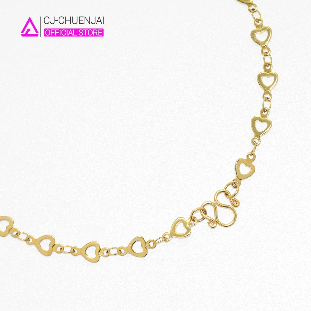 CJ สร้อยคอลายล็อกเก็ตหัวใจ กว้าง5.5มิล สแตนเลสทองเลเซอร์ ไม่ลอกไม่ดำ - รูปที่ 2