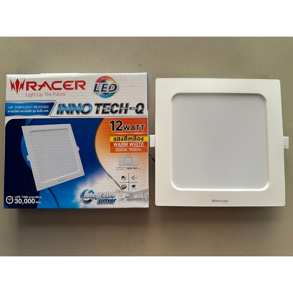 โคมไฟดาวน์ไลท์ LED แบบฝังฝ้า รุ่น INNO TECH-Q (6W , 9W , 12W , 18W) ทรงสี่เหลี่ยม (ไม่มีไดร์เวอร์แยก)
