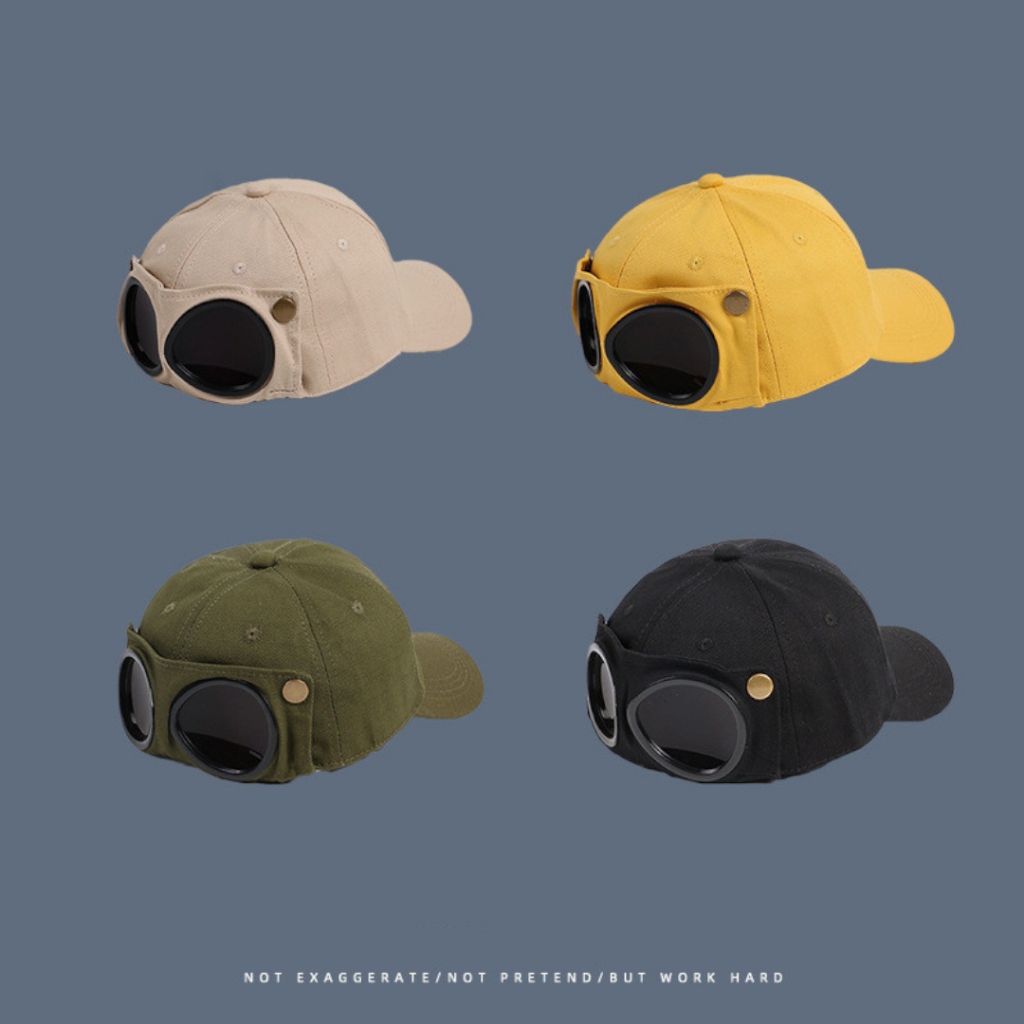 d_coutdoor หมวก หมวกแก๊ปcapมีแว่นตา สุดชิคและคลาสสิค แว่นตาหมวกเบสบอล