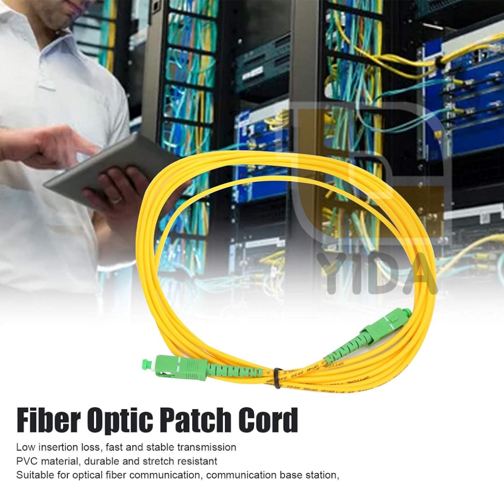[พร้อมส่งจากไทย] สายสำเร็จรูป Patch Cord Fiber สายไฟเบอร์ ออฟติก SC-SC/APC ความยาว 3 เมตร