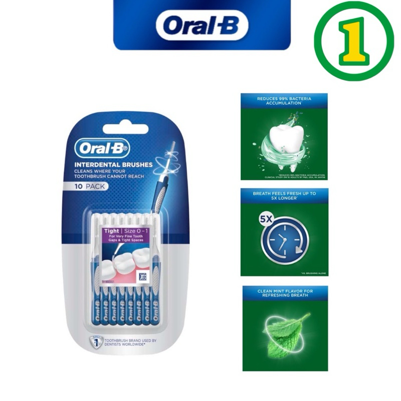 Oral-B ออรัลบี แปรงซอกฟัน10ชิ้น Interdental Brushes 10pcs/pack