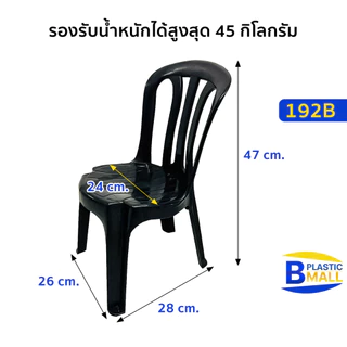 [เก้าอี้เด็ก] Luckyware เก้าอี้พลาสติกมีพนักพิง สำหรับเด็ก สีดำ รุ่น 192B