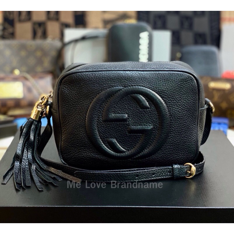 GUCCI Pebbled Calfskin Mini Soho Disco Bag Black (รับประกันสินค้าแท้)