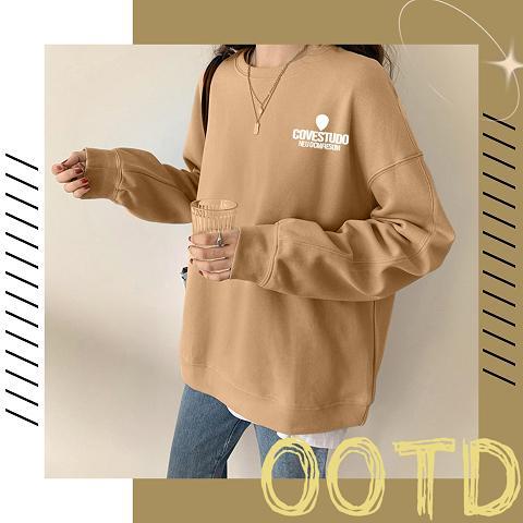 LHSunshine พร้อมส่ง เสื้อแฟชั่นแขนยาว สกรีนลายภาษาอักฤษเท่ๆข้างอก ผ้านุ่มสีจะใส่เป็นเดรสแบบโอเวอร์ไซซ์ก็น่ารักอีกแบบต้อง