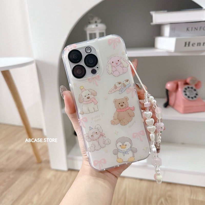 ( มีi15 ) เคส+สายคล้อง PuppyTime